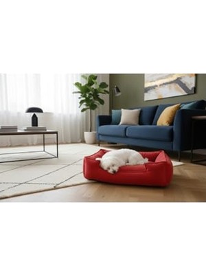 Die Grup 60X45 cm Kedi Yatağı, Küçük Irk Köpekler Için Kırmızı Renk