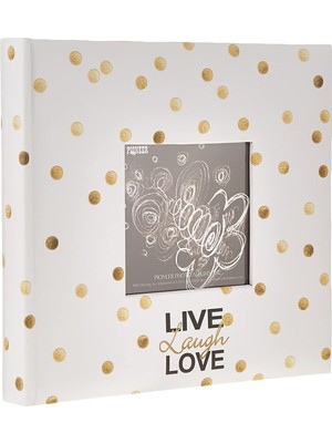 Pioneer Photo Albums EV-246/L Golden Dots Live Laugh Love 200 Pkt 4x6 Photo Album Fotoalbum Papier Pocket