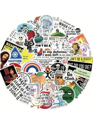 Die Grup 50'li Snarky Cartoon Meme Stickers, Sticker Seti Laptop Notebook Tablet Sticker Seti