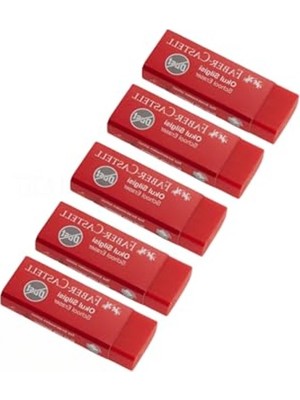 Die Grup Büyük Boy Kırmızı Silgi, Faber-Castell, 5'li Paket