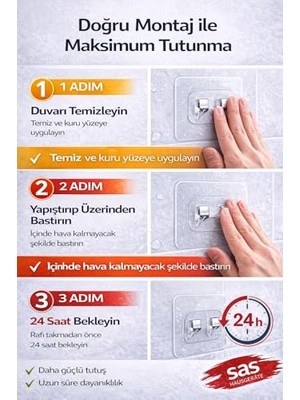 Die Grup Sas Haus Yedek 2 Adet Yapışkanlı Askılık Sticker Nocolor