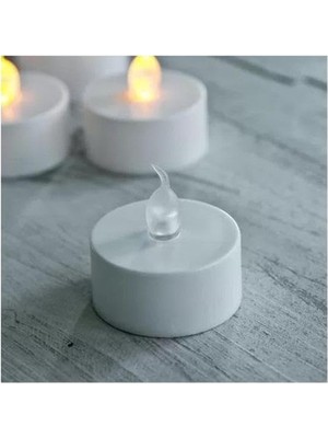 Die Grup Pilli LED Tealight Mum, Sıcak Sarı Renk, Dekoratif Süsleme Için 24 Adet Set