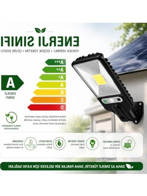 Die Grup Güneş Enerjili Duvar Lambası, 30 Cob Led, Dış Mekan Kullanımı Için