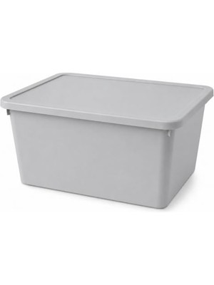 Die Grup Orret Home 20 Litre Kapaklı Plastik Depolama Kutusu Organizer Kutu Çok Amaçlı Düzenleyici Saklama Kutusu Ev Içi Dolap Içi Oyuncak Kıyafet Banyo Mutfak Organizer Kutusu (Açık Gri)