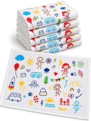 Die Grup 6'lı Okul Beslenme Örtüsü 35X50 cm Pamuklu Yıkanabilir Happykids