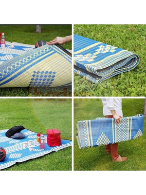 Plastik Hasır Halı Kilim Piknik Cami Park Plaj Bahçe Balkon Teras Kamp Outdoor Karavan 140 x 230 cm