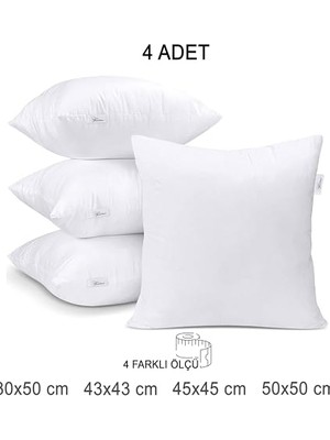 Die Grup Vionel Home Premium Kare Kırlent Iç Yastık 1.kalite Elyaf Dolgulu Oyuncu Koltuk Yastığı (4 Adet, 45X45)