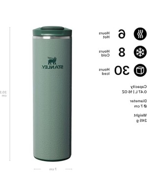 Die Grup Stanley The Transit Fliptop Mug Termos 0.47 Litre - Yeşil (Hammertone Green) | Paslanmaz Çelik
