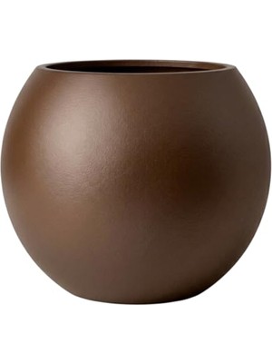 Die Grup Zevli Dekoratif 27L Küre Saksı Ø35 cm (Kahve Çekirdeği) • Beton Görünümlü Modern Salon ve Bahçe Saksısı
