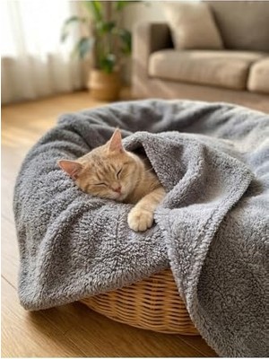 Die Grup Ultra Yumuşak Welsoft Kedi Köpek Battaniyesi, Gri 2xl