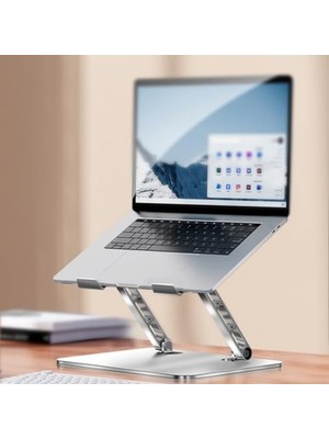 Die Grup Mcstorey Katlanabilir Ayarlanabilir Alüminyum Laptop Standı, Taşınabilir Ergonomik Notebook Yükseltici, 6 Kademeli Yükseklik Ayarlı, MacBook Tablet Uyumlu, 10-17 Inç, Gümüş