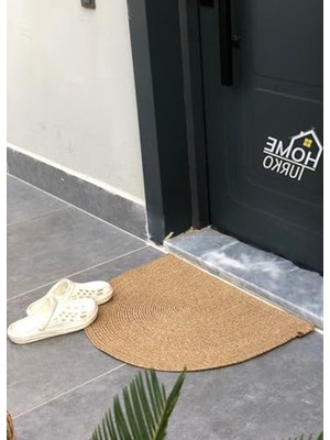 Die Grup Kaymaz Tabanlı Doğal Jüt Kapı Paspası, Şık ve Dekoratif Tasarım