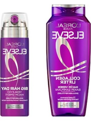 Die Grup Collagen Lifter Hacim Veren Yenileyici Saç Bakım Rutini Seti Şampuan ve Saç Spreyi Ince Telli Saçlar Için