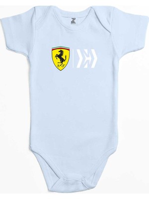Z zepplin Scuderia Ferrari Mission Mavi Renk Bebek Body Zıbın