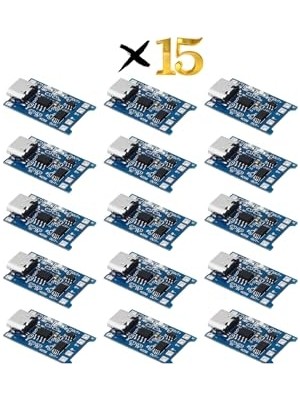 Die Grup TP4056 15 Adet Type-C Korumalı 18650 Lipo Pil Şarj Devresi