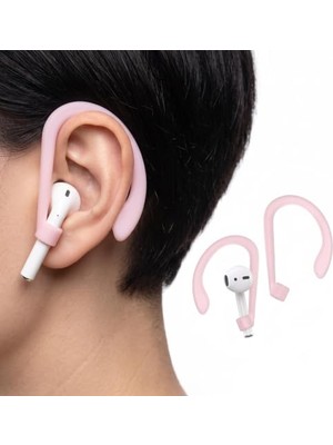 Die Grup Silikon Kulaklık Kancası, Saplı Bluetooth Kulaklıklar Için Düşme Önleyici Esnek Kulak Askısı, Koşu ve Spor Için, 2 Adet Baby Pink
