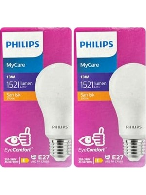 Die Grup Mycare 13W Sarı Işık E27 Duylu LED Ampul, 2 Adet          [enerji Sınıfı E]