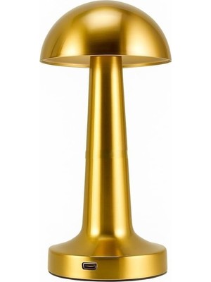 Die Grup Orret Home Mantar Şekilli Şarjlı Masa Lambası – 3 Fonksiyonlu Dokunmatik LED Aydınlatma, Dekoratif Gece Lambası, Yatak Odası, Salon ve Ofis Için Modern Tasarım Işık (Gold)          [enerji Sınıfı A]