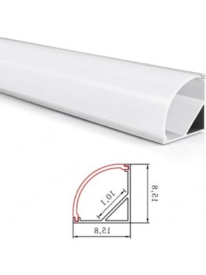 Die Grup 2 Metre Uzunlu 16X16 mm Köşe LED Profil, Eloksallı Alüminyum