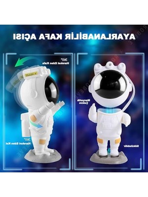 Die Grup Uzaktan Kumandalı Astronot Projektör Gece Lambası, Çok Renkli
