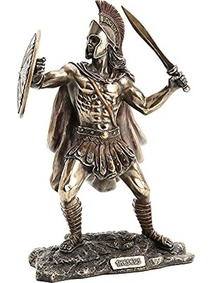 Die Grup 8 1/8 "uzun Theseus Atina Yunan Kahramanı Soğuk Döküm Bronz Reçine Heykel