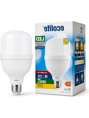 Die Grup 28W Eşdeğer Enerji Tasarruflu LED Ampul, 2900 Lümen, 3000K Sarı Işık