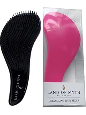 Die Grup - LOM1012 Curved Detangler, Yetişkin & Çocuklar Için Kavisli Dolaşık Saç Açma ve Düğüm Çözücü Tarak & Fırça, Islak, Kuru, Düz, Kıvırcık Saçlar Için (Pembe)