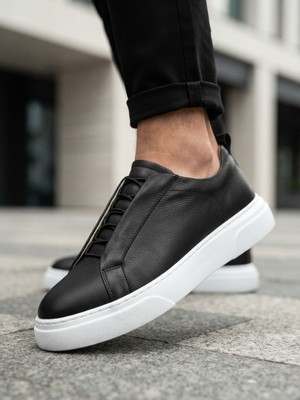 11boa BA0581 Erkek Sneaker Günlük Casual Spor Ayakkabı Siyah Beyaz Taban