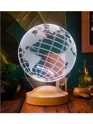 SBN - Store Dünya Haritası Figürlü 3D LED Gece Lambası, 3 Boyutlu Küre Dünya Haritası LED Lamba