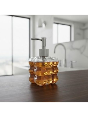 Die Grup Bubble Design Cam Sıvı Sabunluk, 450 ml Kapasite ile Şık Tasarım