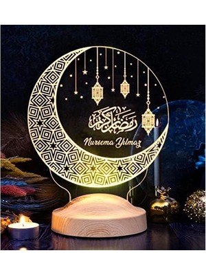 SBN - Store Dini Hediye Hilal & Kandil Tasarımlı Hediyelik Gece Lambasıled Lamba, Kandilli Ramazan Hediyeleri