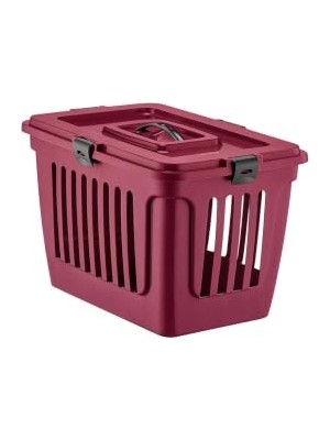 Die Grup Kedi ve Köpek Lüks Taşıma Çantası Üstten Girişli 44 x 29 x 30 cm (Bordo)