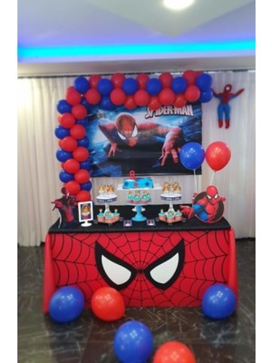 Mavinin Rüyası Spiderman Balon Konsepti 50 Adet + 5 mt Balon Zinciri