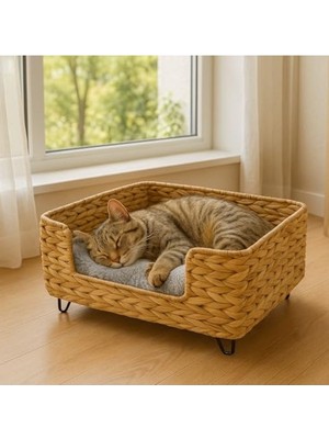 Die Grup El Yapımı Yumuşak Hasır Kedi Yuvası, 50CM*40CM*20CM