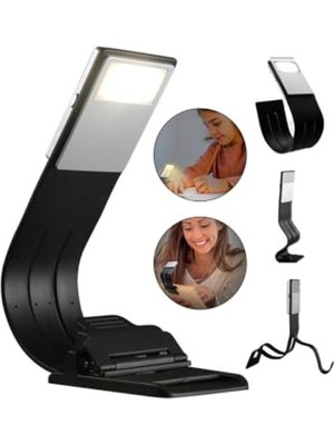 Die Grup Neo Vista Şarjlı Kitap Okuma Lambası, LED Masa Lambası, 3 Renkli Kademeli Dimmer, Mandallı Kitap Işığı          [enerji Sınıfı A]