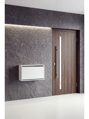 Sarmobi Tek Kapaklı Duvara Monte Düşer Kapak Ayakkabılık Y:40 D:24 G:70 / Beyaz