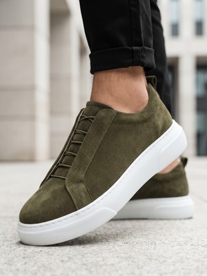 11boa BA0581 Erkek Sneaker Günlük Casual Spor Ayakkabı Haki Beyaz Taban