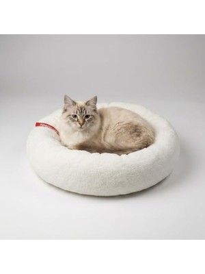 Die Grup Xpermate Peluş Yumuşak Kedi Yatağı Tüysüz Kedi ve Köpek Minderi Beyaz