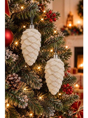 BeySüS Yılbaşı Ağacı Süsü Kozalak 12 cm 2li