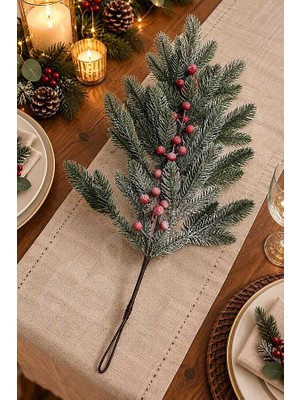 BeySüS Yılbaşı Ağacı Süsü Karlı Kokinalı Çam Dalı 71 cm