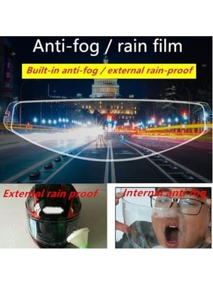 SBN - Store Motosiklet Kaskı Yağmur Kaydırıcı Film, Anti Sis ve Su Geçirmez Koruyucu, Evrensel Uyumlu Tam, Yarım, Açık Kask Vizör Filmi, Şeffaf, Kolay Kurulum Aks