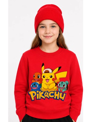 Book OrBook Pikachu And Friends Sweatshirt Kız Çocuk (CSW108)