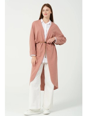 Hatunatila Triko Oversize Panço Hırka Pudra - 8556