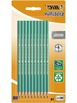 Bıc Evolution Kurşun Kalem, 10'lu Blister, Dayanıklı ve Kolay Açılır