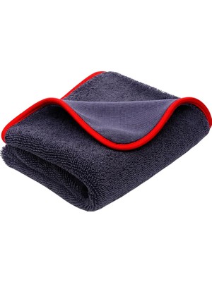 SBN - Store 1200GSM Süper Su Emici Özellikli Mikrofiber Araç Kurulama Havlusu 50X70 Cm, Orta Boy Çift Katlı Araç Kurutma ve Torpido Silme Bezi (Kırmızı-Gri)