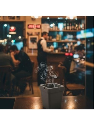 SBN - Store Kokusuz Kare Küllük | Duman ve Koku Tutucu Tasarım | Balkon, Teras ve Iç Mekan Kullanımı | Dayanıklı Plastik | 10 x 7,5 cm