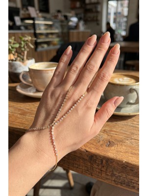 Str Store Gold Renk Pembe ve Beyaz Zirkon Taşlı Model Şahmeran