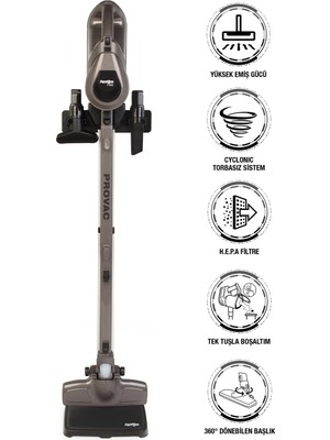 Fantom Provac P5000 Cyclonic Elektrik Süpürgesi Gri