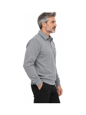 Lacoste  Polo  Yarım Fermuar  Gri Regular Fit