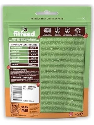 SBN - Store Fitfeed Freeze-Dried Çiğ Hindi&tatlı Patates Kedi Ödül Maması 40G